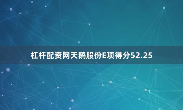 杠杆配资网天鹅股份E项得分52.25